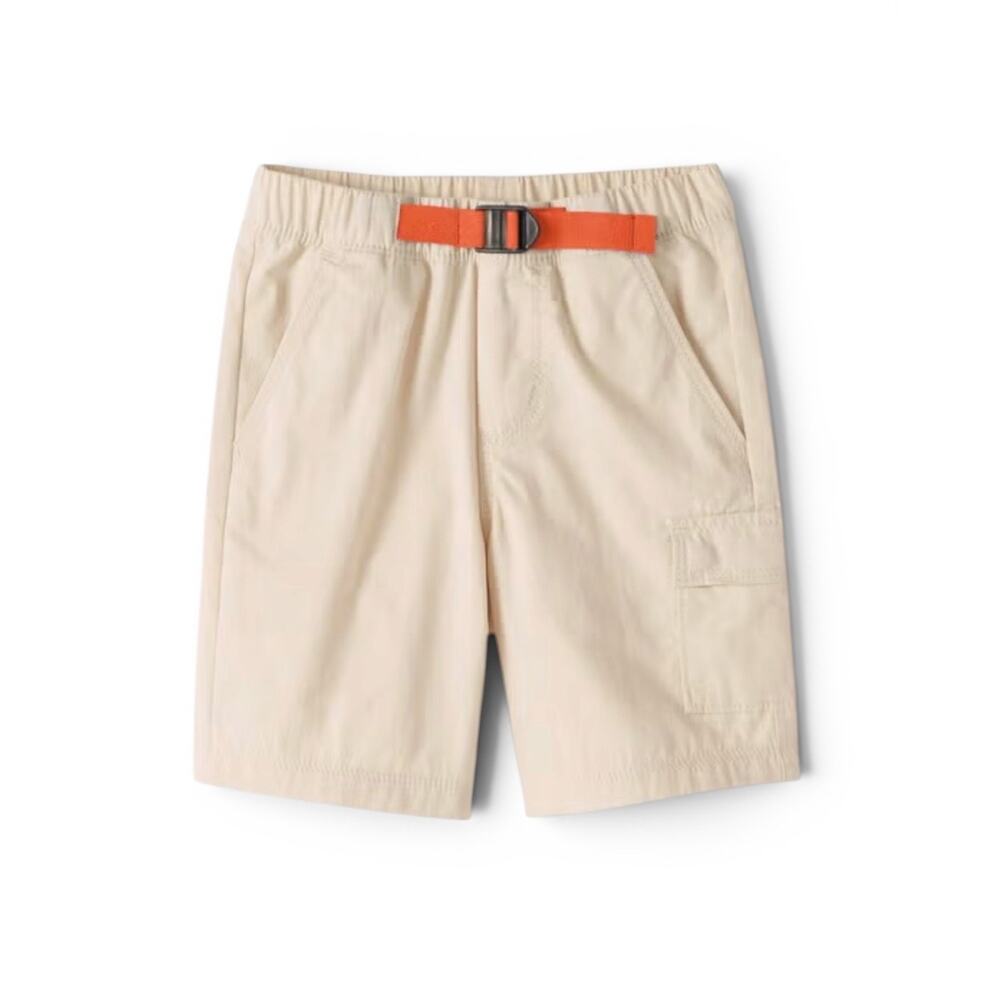 Hanna Andersson Trekker Shorts Light Oat Orange Belt NWT Cotton Cargo. Size 4.